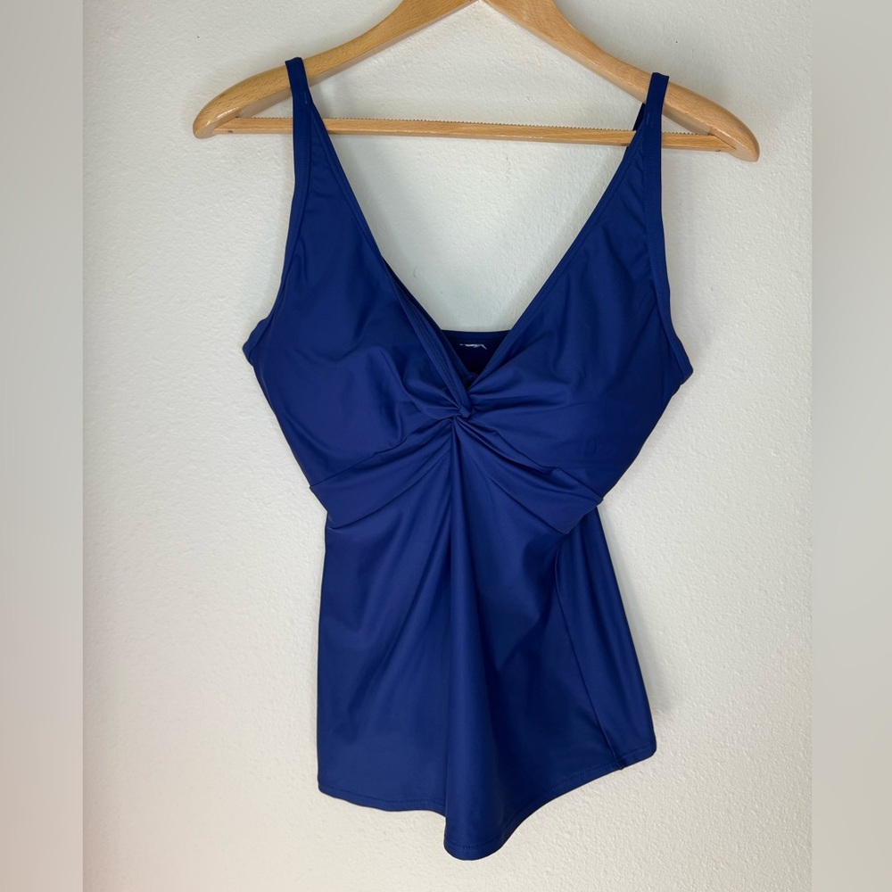 Blue Tankini Swim Top with Built In Bra size S